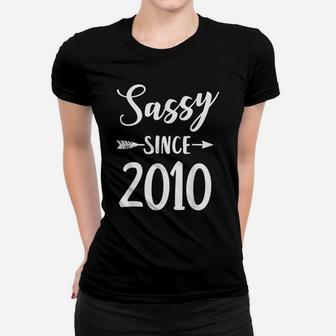 Sassy Since 2010 Classy Sassy Mom Gift Cute Birthday Women T-shirt | Crazezy