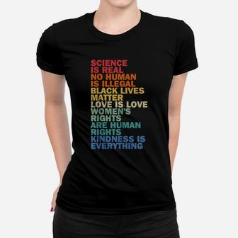 Science Is Real, Kindness Is Everything Vintage Style Women T-shirt | Crazezy CA