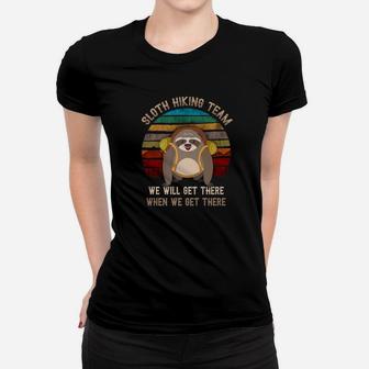 Sloth Hiking Team Vintage Outdoor Traveling Tee Women T-shirt | Crazezy