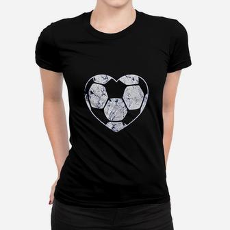 Soccer Ball Cute Heart Mom Fan Parent Coach Player Graphic Women T-shirt | Crazezy