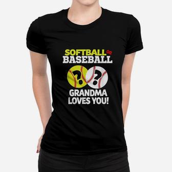Softball Or Baseball Grandma Loves You Gender Reveal Women T-shirt | Crazezy