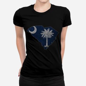 South Carolina Map Flag State Distressed Sweatshirt Women T-shirt | Crazezy UK