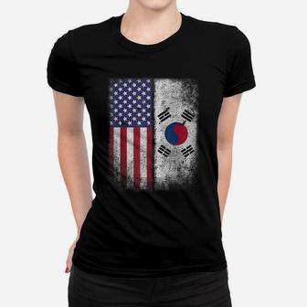 South Korean American Flag T-Shirt Korea Usa America Gift Women T-shirt | Crazezy