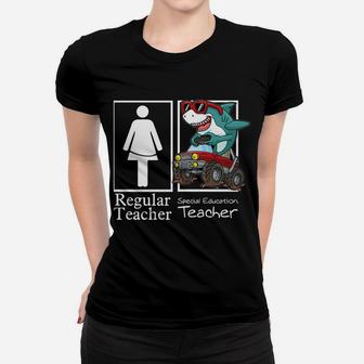 Special Education Teacher Monster Truck Gamer Shark Women T-shirt | Crazezy