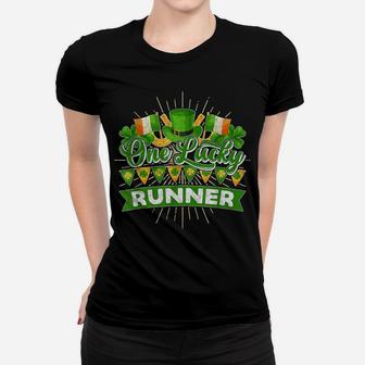 St Patricks Day Runner Shirt - One Lucky Runner T Shirt Women T-shirt | Crazezy