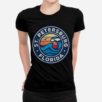 St Petersburg Florida FL Vintage Nautical Waves Design Women T-shirt | Crazezy AU