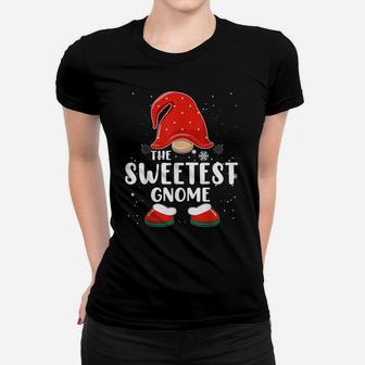 Sweetest Gnome Buffalo Plaid Matching Family Christmas Women T-shirt | Crazezy UK