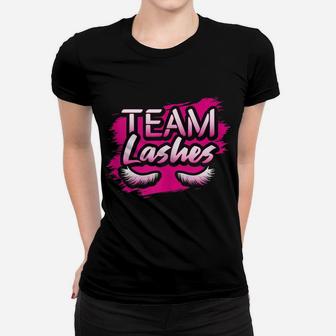 Team Lashes Gender Reveal Baby Shower Party Staches Idea Women T-shirt | Crazezy UK
