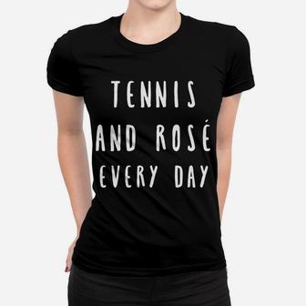Tennis And Rose Funny Wine Lover For Tennis Players Women T-shirt | Crazezy