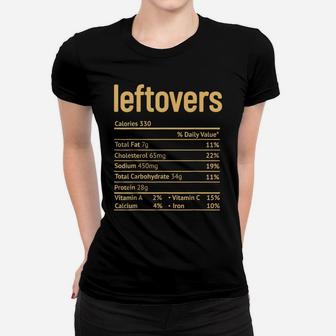 Thanksgiving Leftovers Nutrition Facts Funny Christmas Women T-shirt | Crazezy AU