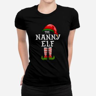 The Nanny Elf Family Matching Christmas Group Gifts Pajama Women T-shirt | Crazezy