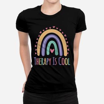 Therapy Is Cool Self Care Mental Health Awareness Gift Women Raglan Baseball Tee Women T-shirt | Crazezy