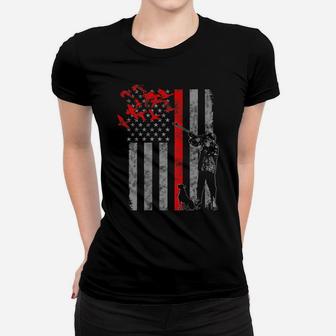 Thin Red Line Duck Hunting Flag Women T-shirt | Crazezy