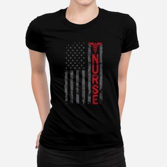 Thin Red Line Usa Us American Flag Pride Rn Lvn Can Nurse Sweatshirt Women T-shirt | Crazezy