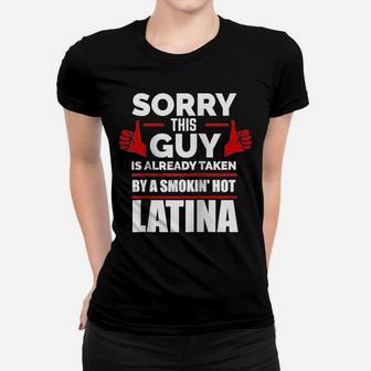 This Guy Is Taken By Smoking Hot Latina Pride Spanish Girl Raglan Baseball Tee Women T-shirt | Crazezy AU
