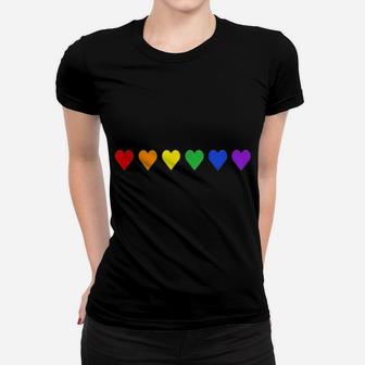 Tiny Rainbow Hearts Pride Month Flag LGBT Rights Women T-shirt | Crazezy