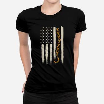 Tow Truck Driver Gifts American Flag Patriotic Towing Women T-shirt | Crazezy