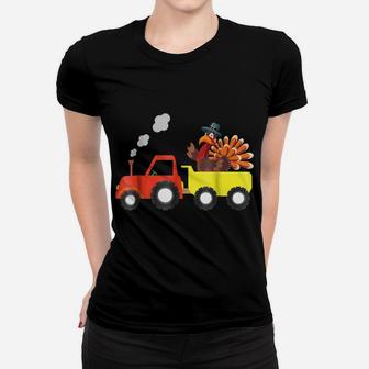 Tractor Carrying Turkey Little Truck Thanksgiving Women T-shirt | Crazezy UK