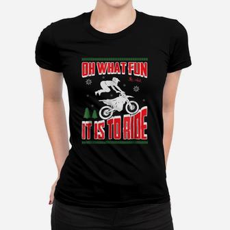 Ugly Christmas Dirt Bike Motocross Xmas T Shirt Women T-shirt | Crazezy