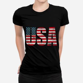 Usa American Flag, Red White & Blue, Stars & Stripes, July 4 Women T-shirt | Crazezy