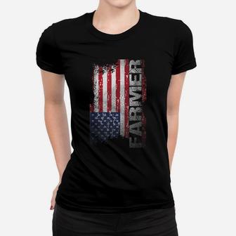 Usa Flag Farmer , American Farmers Tee Patriotic Gift Women T-shirt | Crazezy