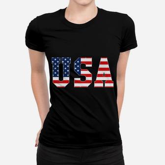 Usa Patriotic American Flag Hoodie Sweatshirt Red White Blue Women T-shirt | Crazezy AU