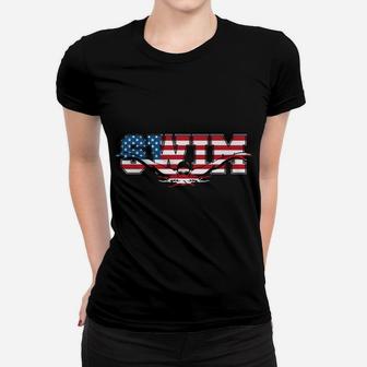 Usa Swim Us Flag Swimming Swimmer Sweatshirt Women T-shirt | Crazezy