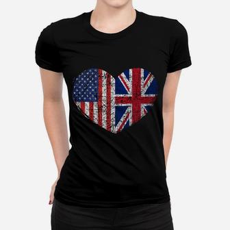 Usa United Kingdom Heart - Dual Citizenship Flag Gift Idea Sweatshirt Women T-shirt | Crazezy DE