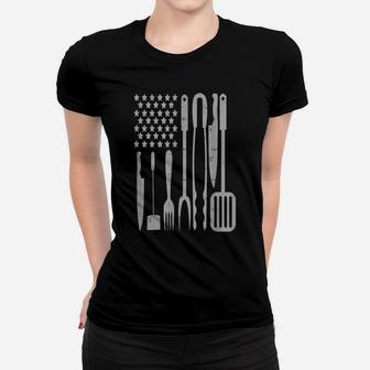 Vintage Bbq Smoker Grilling Barbecue Pitmaster American Flag Women T-shirt | Crazezy CA