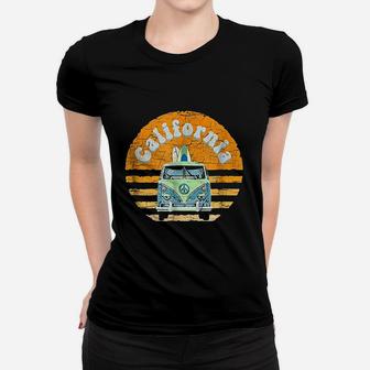 Vintage California Hippie Van Beach Surfer Women T-shirt | Crazezy AU