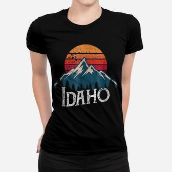 Vintage Idaho Id Mountains Outdoor Wildness Retro Women T-shirt | Crazezy