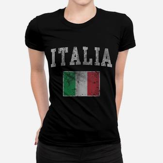 Vintage Italia Italian Flag Italy Women T-shirt | Crazezy