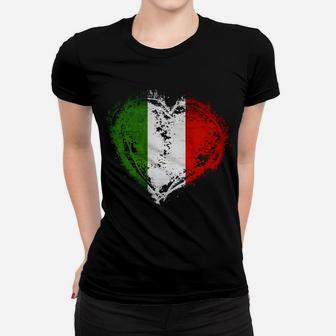 Vintage Italy Heart Shape Italian Flag Stylish Design Sweatshirt Women T-shirt | Crazezy