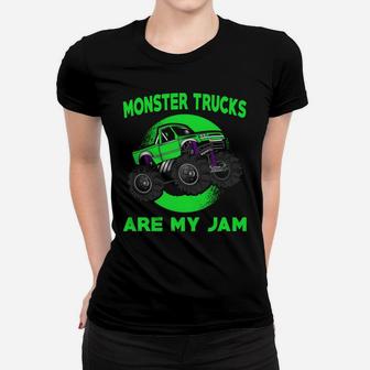 Vintage Monster Truck Are My Jam Retro Sunset Usa Flag Sweatshirt Women T-shirt | Crazezy