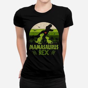 Vintage Retro 2 Kids Mamasaurus Dinosaur Lover Gift Women T-shirt | Crazezy UK