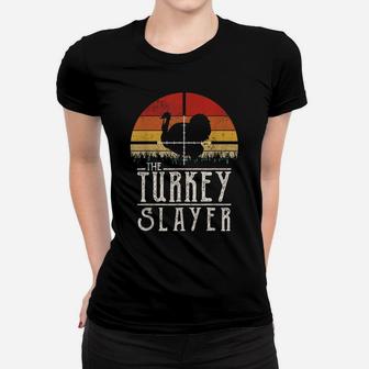 Vintage Sunset Retro Style Turkey Hunting Turkey Slayer Women T-shirt | Crazezy