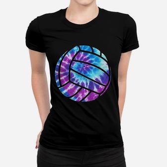 Volleyball Tie Dye Blue Purple Teenage Girls Perfect Gift Women T-shirt | Crazezy