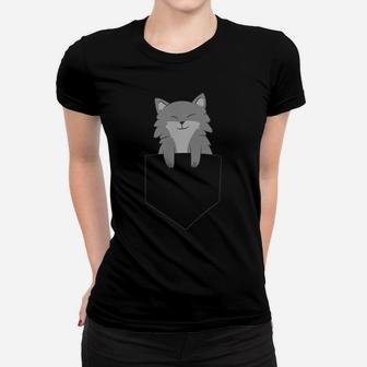Wolf In Pocket Cute Wolves Lover Gift Funny Wolf Women T-shirt | Crazezy AU