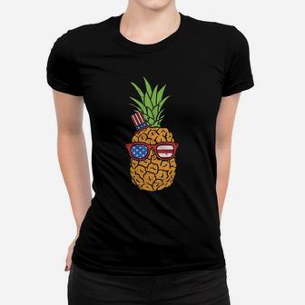 Womens American Pineapple USA Flag 4Th Of July Patriot Fruit Lover Women T-shirt | Crazezy