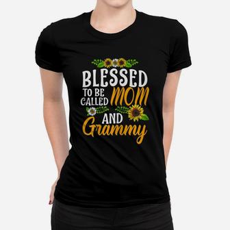 Womens Blessed To Be Called Mom And Grammy Thanksgiving Christmas Women T-shirt | Crazezy AU