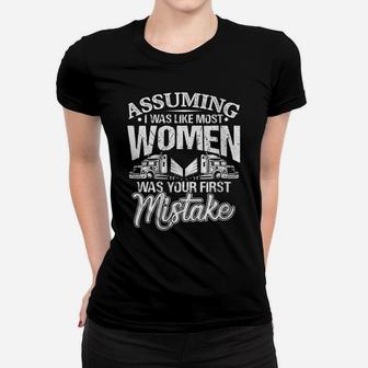 Womens Female Truck Driver Funny Trucker Girl Gift Women T-shirt | Crazezy CA