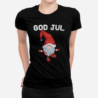 Womens God Jul Swedish Merry Christmas Sweden Tomte Gnome Women T-shirt | Crazezy UK