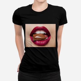 Women's, Men's, And Kids Chocolate Lip Print Graphic Women T-shirt | Crazezy