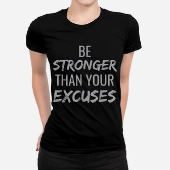 Workout Sweat Progress Fitness Hidden Message Be Stronger Women T-shirt | Crazezy