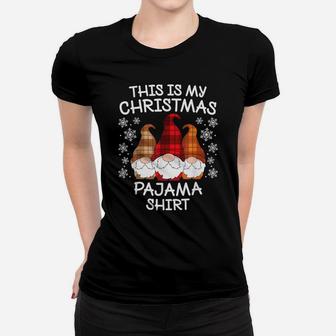 Xmas Plaid Gnome This Is My Christmas Pajama Men Women Kids Women T-shirt | Crazezy