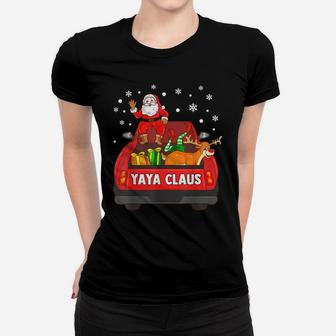 Yaya Claus Shirt Red Truck Santa Reindeer Elf Christmas Women T-shirt | Crazezy AU