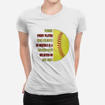 Behind Every Player Is A Mother Softball Gift Mother Day Women T-shirt | Crazezy DE
