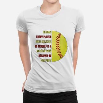 Behind Every Player Is A Mother Softball Women T-shirt | Crazezy