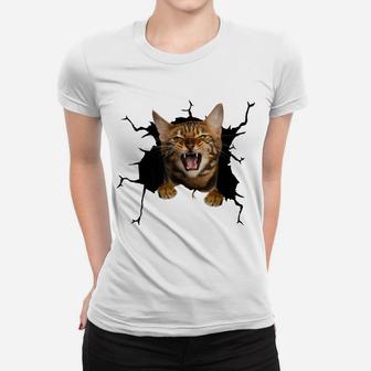 Bengal Cats Torn Cloth , Kitten Women T-shirt | Crazezy CA