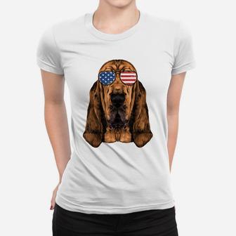 Bloodhound Shirt Men Women Kids American Flag Dog Women T-shirt | Crazezy